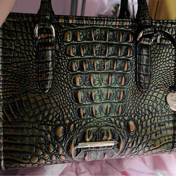 Brahmin Multicolor Crocodile Embossed Satchel